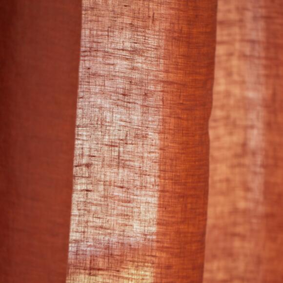 Cortina en lino lavado ajustable (140 x máx. 270 cm) Louise Terracota 3