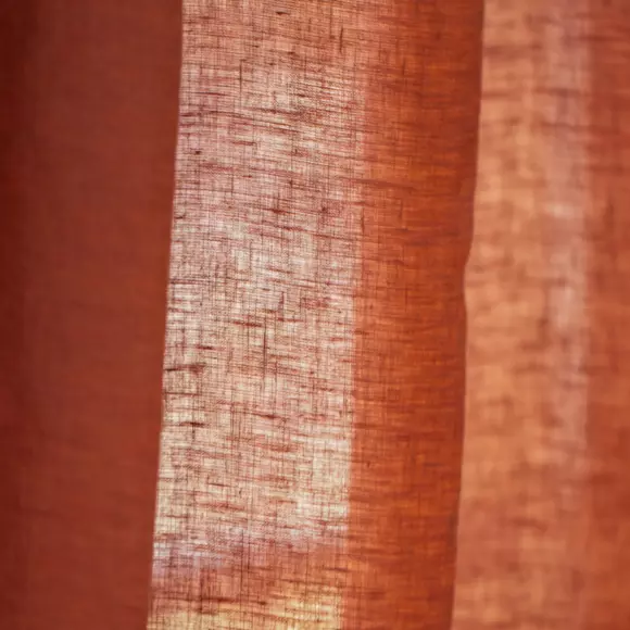 Cortina en lino lavado ajustable (140 x máx. 270 cm) Louise Terracota 3