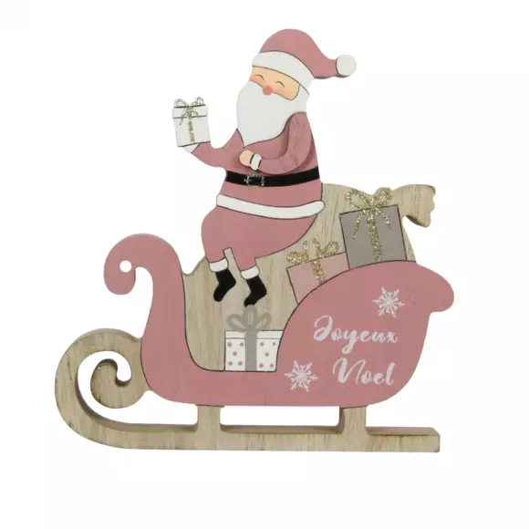 Kerstman met slee roze 2