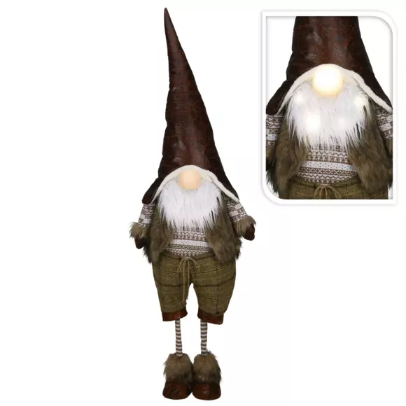 Duende navideño Luz y música gigantescas a pilas	 Marrón A160 cm

 2