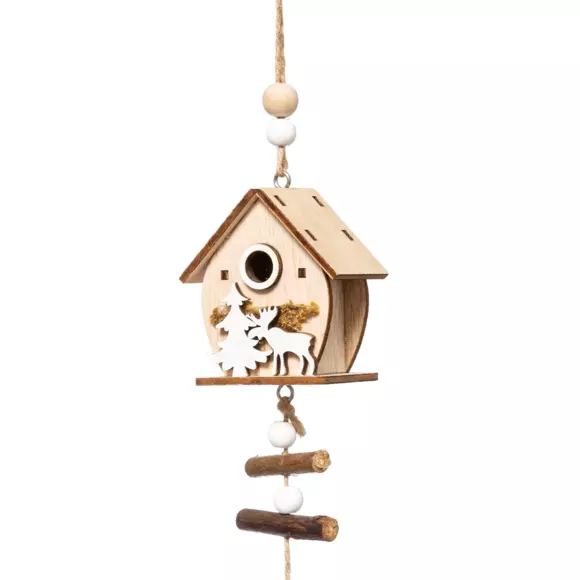 Guirnalda casa en madera Natural 2