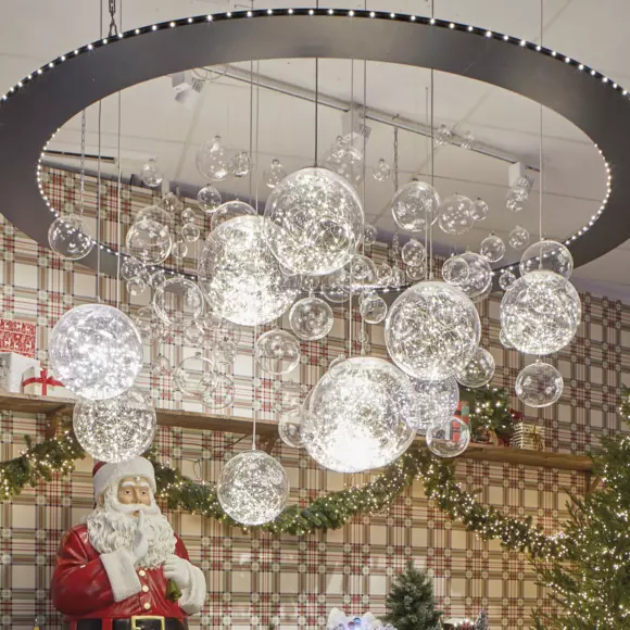 Verlichte hangdecoratie zilverkleurig Noa zilver 300 LED 2