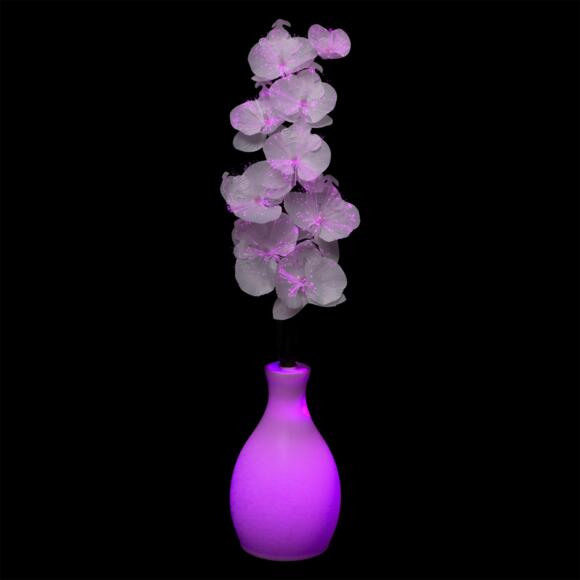 Vase orchidée lumineux à piles multicolore  2