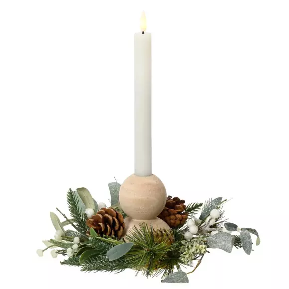 Candelero  con vela Decoración natural Blanco cálido 2