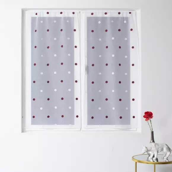 Par de visillos (60 x 120 cm) Smarties Bordeos 3