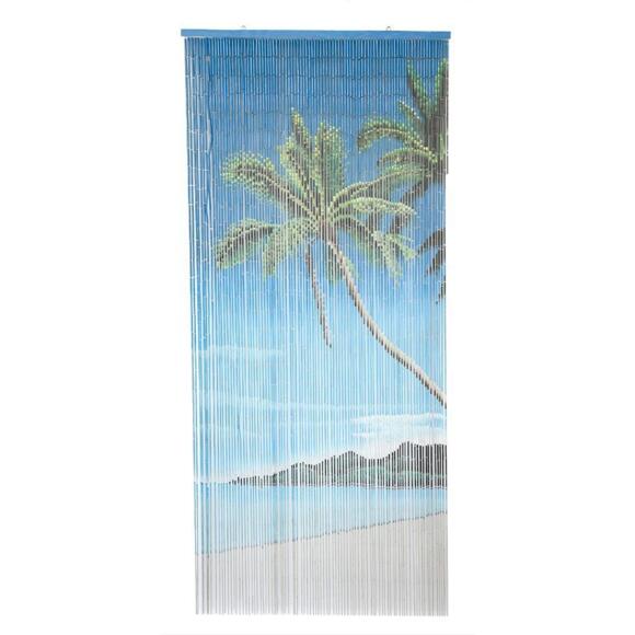 Cortina para puerta (90 x 200 cm) Stick Bambú Lagoon Azul 2