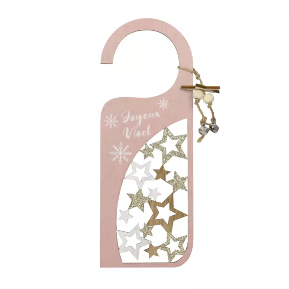 Pancarte poignée de porte Etoile rose 2