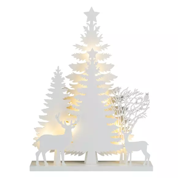 Scène lumineuse à piles Forêt Blanc chaud 3