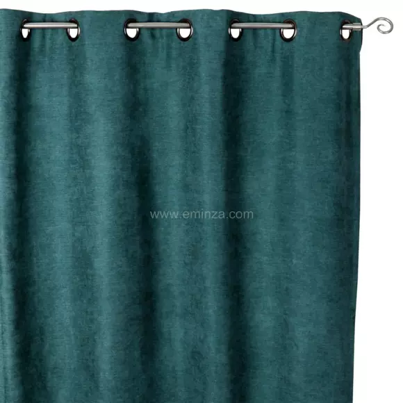 Cortina opaca y aislante (140 x Alto 260 cm) Alaska Verde esmeralda 2