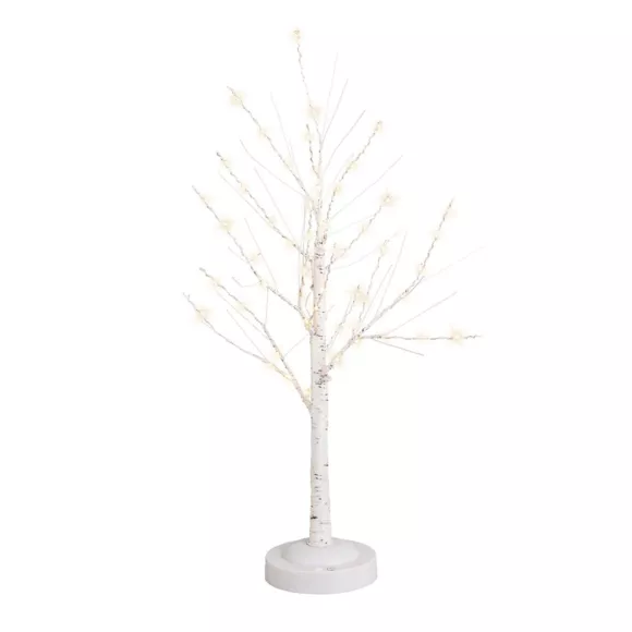 Arbre lumineux à piles 60 LED (H55 cm) Bouleau white Blanc chaud