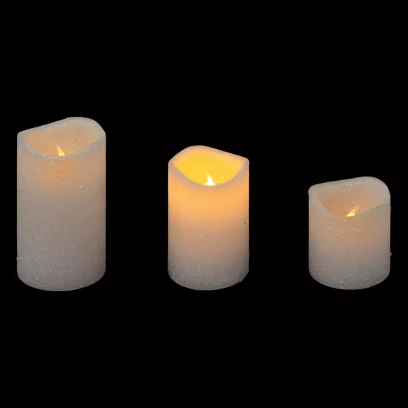 Lote de 3 velas LED  con brillos Blanco 2