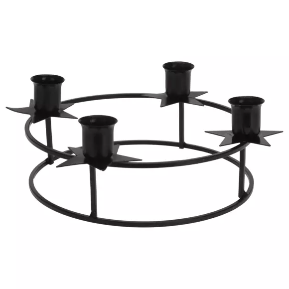 Palmatoria Círculo de adviento 4 velas Negro
