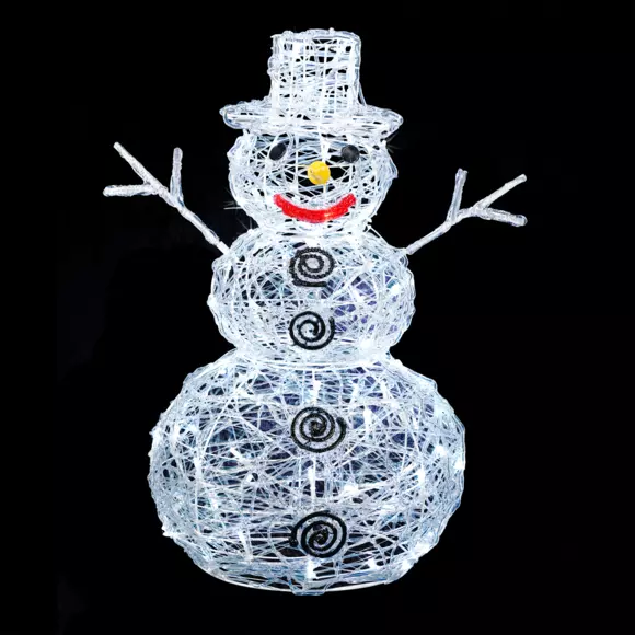 Muñeco de nieve luminoso Carlo Blanco frío 100 LED 2