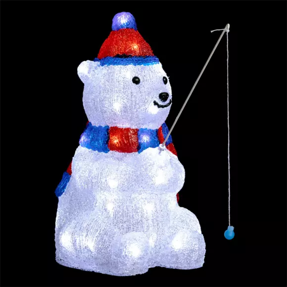 Ours lumineux pécheur Blanc froid 40 LED 2