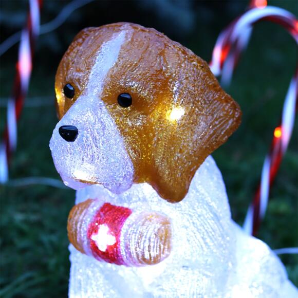 Verlichte hond Saint Bernard Koud wit 40 LED 2