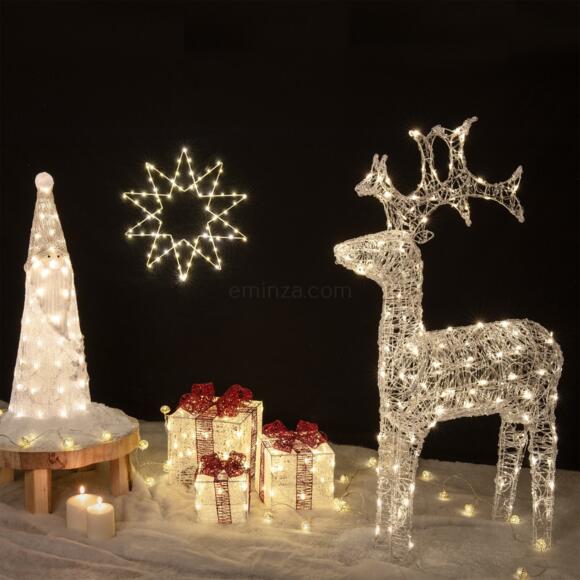 Lote de 3 regalos luminosos Blanco cálido 65 LED 2