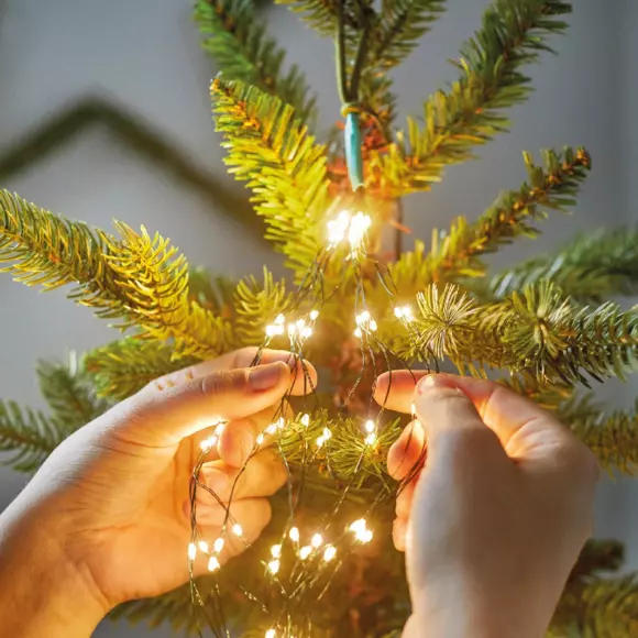 Cortina de luces para árbol Flashing light alto 1,80 cm Blanco cálido 408 LED 2