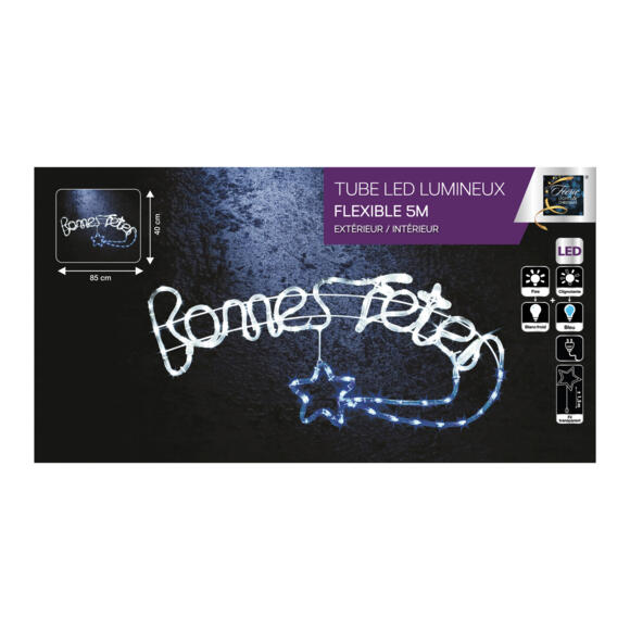 Insegna luminosa "Bonnes fêtes" Blu 90 LED 127