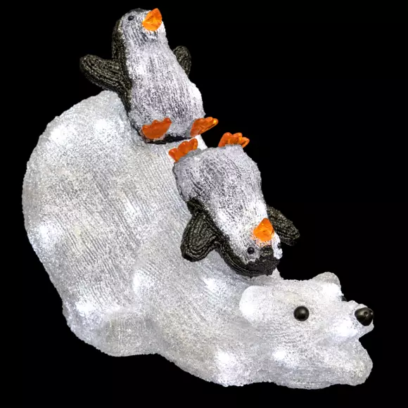 Oso luminoso y los pingüinos Blanco frío 80 LED 2