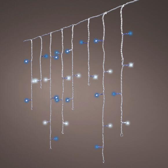 Tweekleurige verlichte ijspegel L7,50 m Stars Blauw en koud wit 175 LED 3