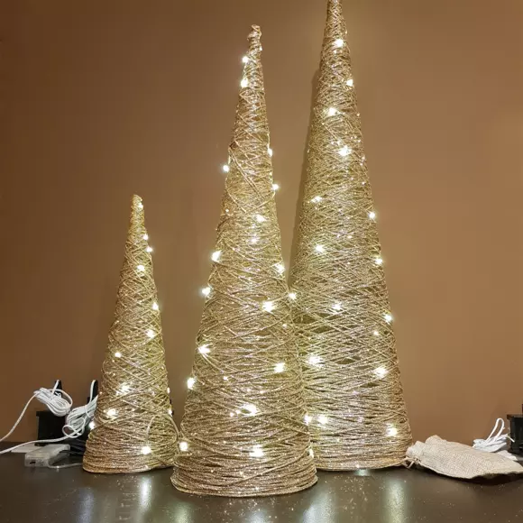 Pyramide lumineuse à piles Cone Blanc chaud 30 LED 3