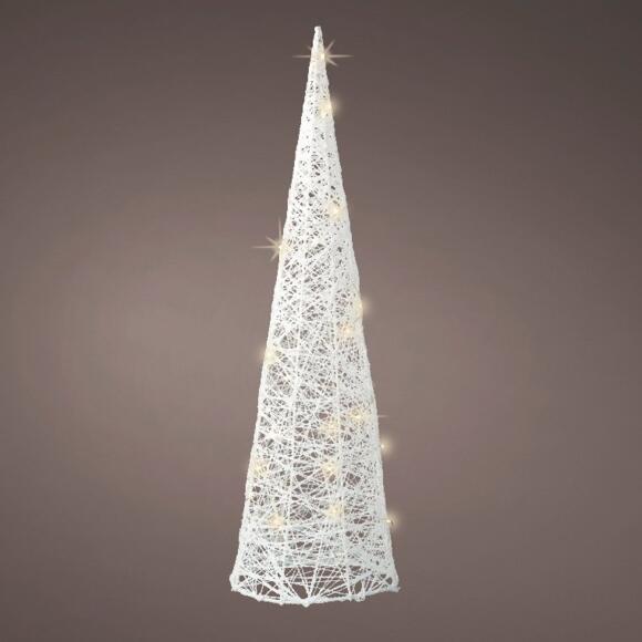Pyramide lumineuse Cone petites paillettes à piles  Blanc chaud 30 LED 2