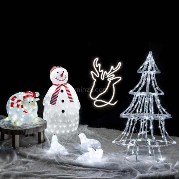 Muñeco de nieve luminoso Topek Blanco frío 160 LED 2