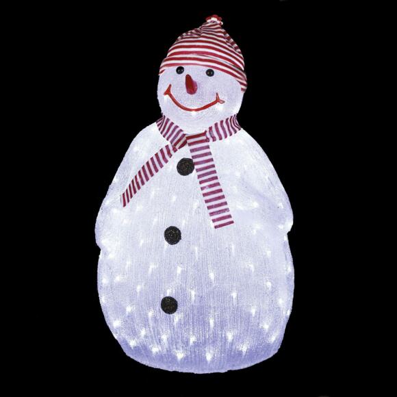 Pupazzo di neve luminoso Cappello Nero Bianco freddo 160 LED 3