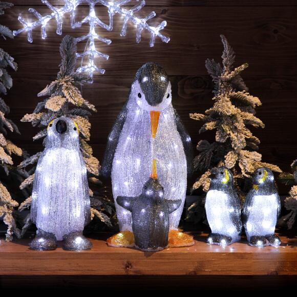 Lotto di  2 pinguini Ice luminosi bianco freddo 40 LED 3