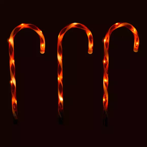 Lot de 8 sucres d'orge lumineux à piles Candy petit format  56 LED 3