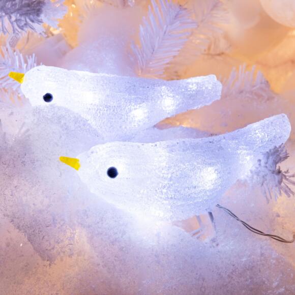 Confezione di 3 uccellini luminosi a pile Fauvette Bianco freddo 30 LED 2