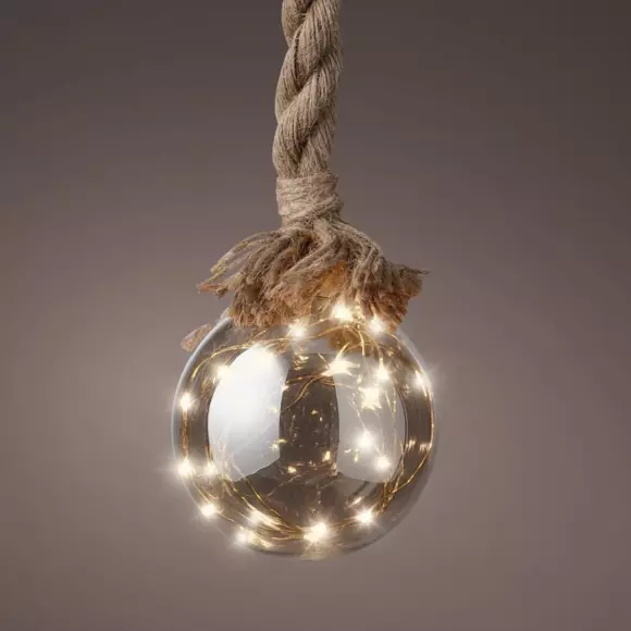 Suspension lumineuse à piles Balle Blanc chaud 30 LED 7