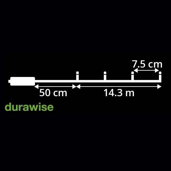 Guirlande lumineuse Durawise à piles 14,30 m Blanc chaud 192 LED CN 7