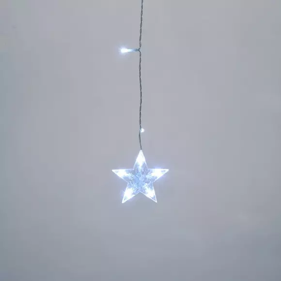 Stalactite lumineuse Sapins et étoiles L2 m Blanc froid 138 LED CN 3