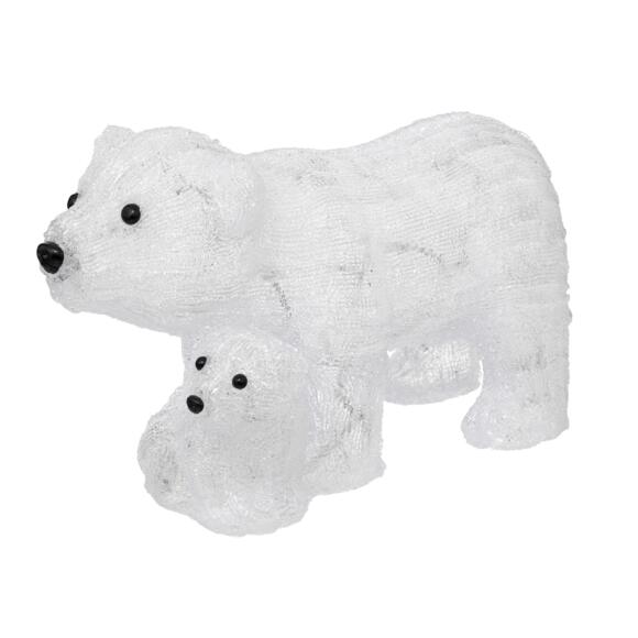 Famigia di orsi bianchi Solare Bianco freddo 60 LED 2