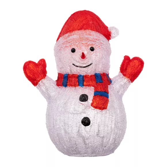 Bonhomme de neige solaire 90 LED (H48 cm) Frosty Blanc chaud