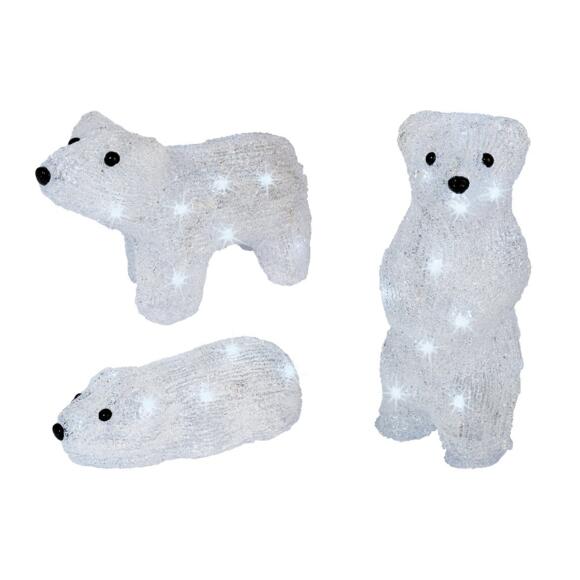 Famille d'ours lumineux à piles Téo Blanc froid 16 LED 3