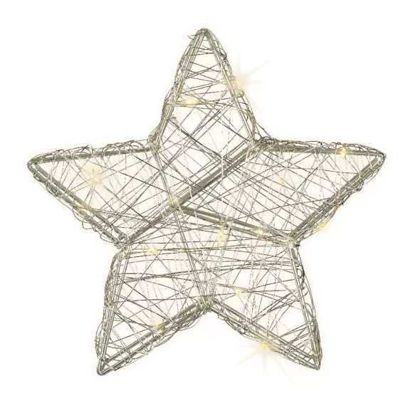 Étoile lumineuse à piles (H19 cm) Antartica Blanc chaud