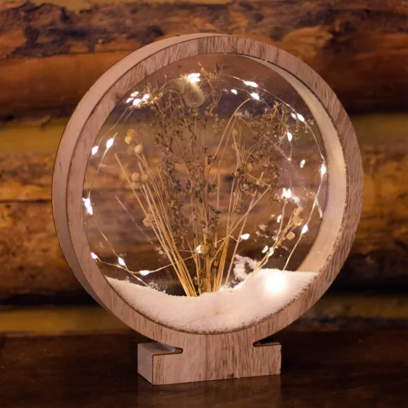 Círculo florido a pilas pequeño con luz Blanco cálido 25 LED