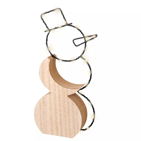Muñeco de nieve Emile  a pilas pequeño con luz Blanco cálido 23 LED