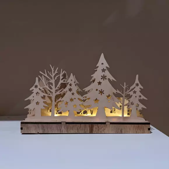 Aldea de invierno a pilas con luz Blanco cálido 9 LED 2