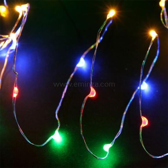 Luces de Navidad Micro LED 5 m Multicolor 100 LED CA a pilas 2