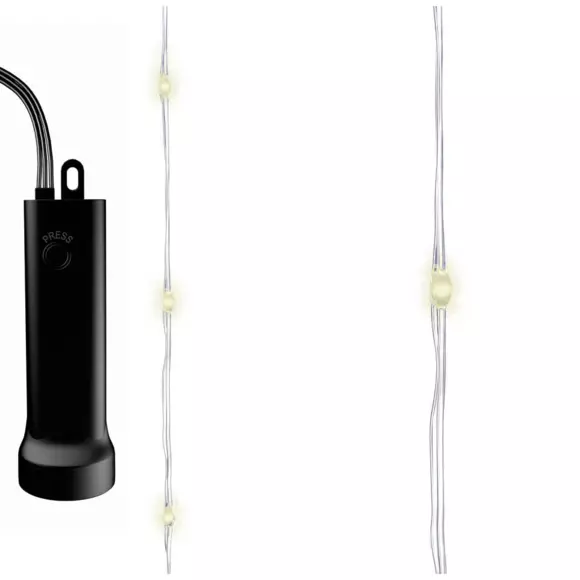 Guirlande lumineuse Luxe Durawise 4,90 m Blanc chaud 100 Micro LED CT à piles 3