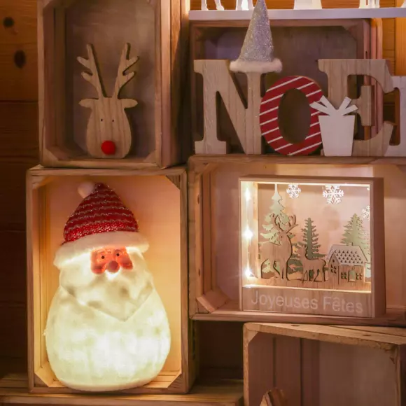 Père Noël lumineux à piles Ennry Blanc chaud 4 LED 3