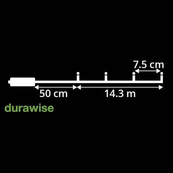 Luces de Navidad Durawise 14,30 m Blanco frío 192 LED CN 8