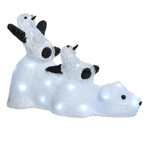 Famille d'ours lumineux et pingouins Blanc froid 50 LED 3