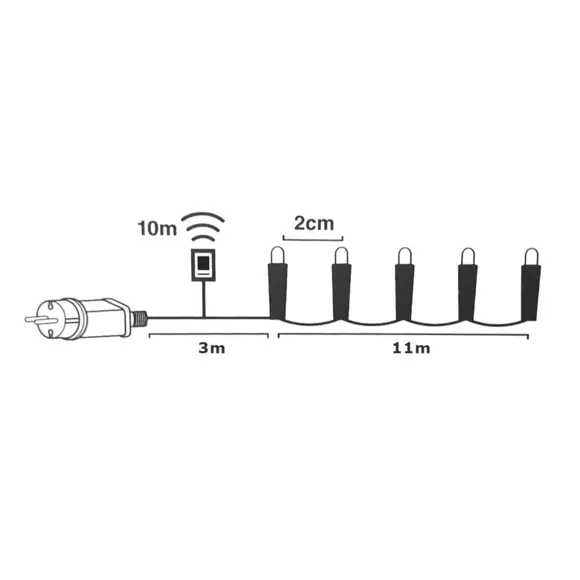 Guirlande lumineuse Bluetooth 11 m Blanc chaud 560 LED 3