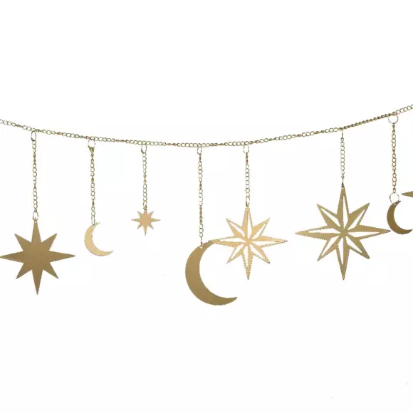 Guirnalda Lunas y estrellas Oro