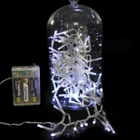Guirlande lumineuse à piles 1 m Blanc froid 100 LED 2