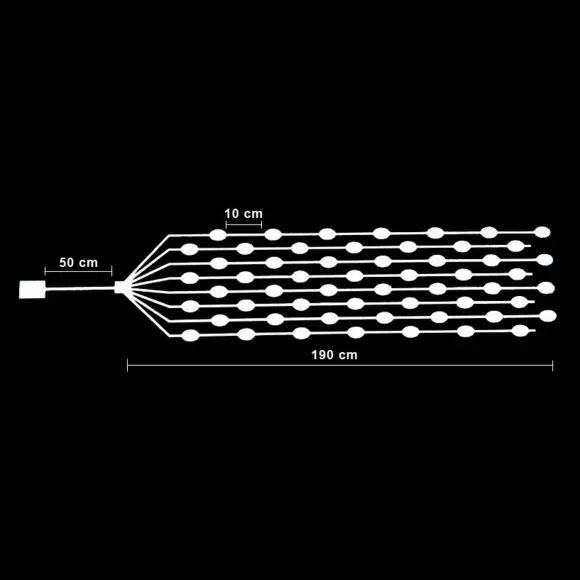 Guirlande lumineuse Micro LED Grappe 2 m Multicolore 160 LED CA à piles 2